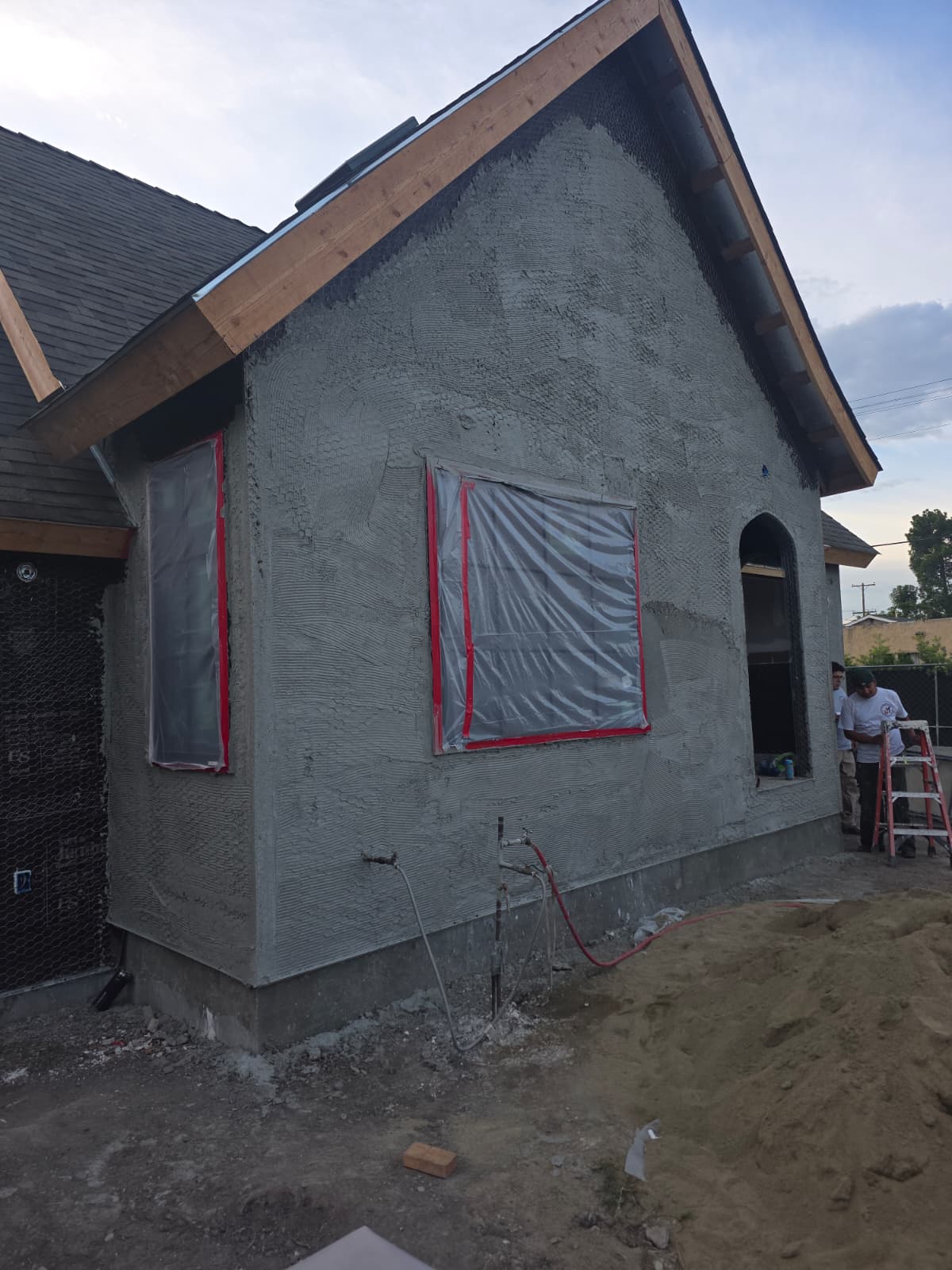 Home exposed wood framing